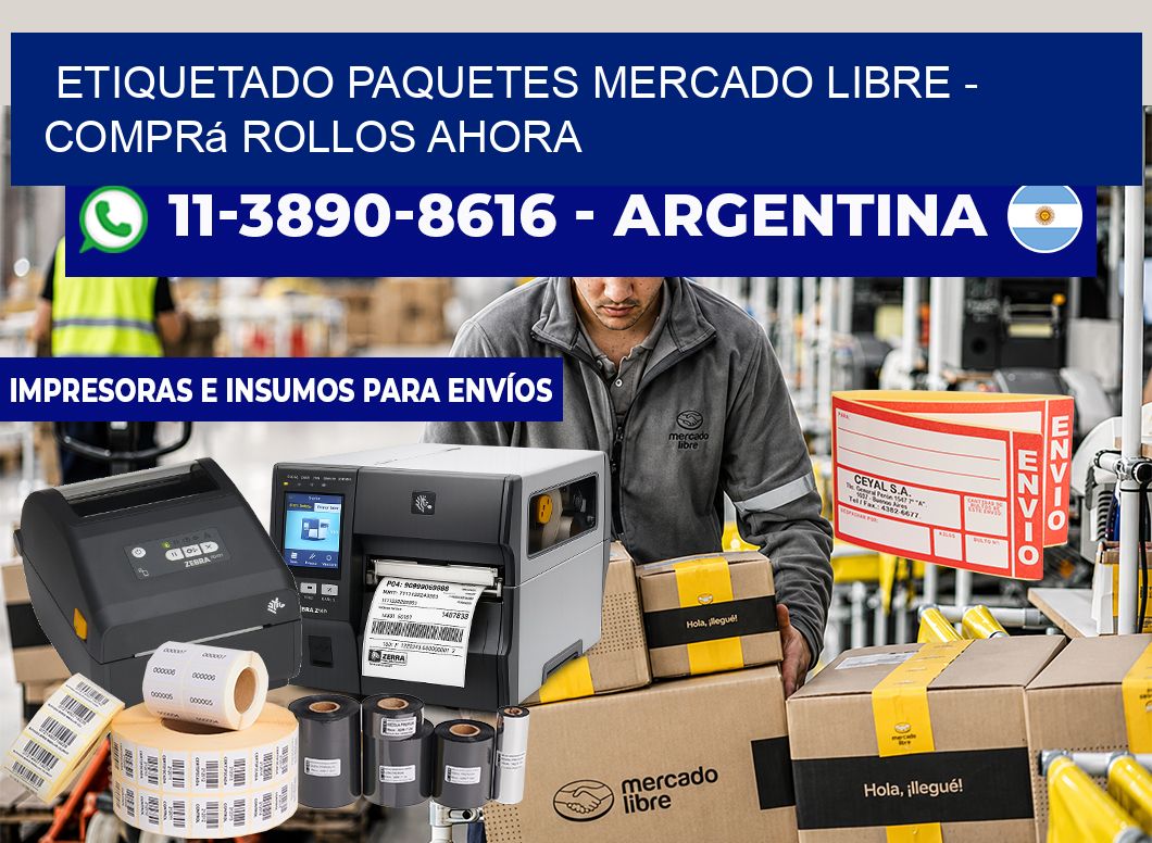 etiquetado paquetes mercado libre - Comprá rollos ahora