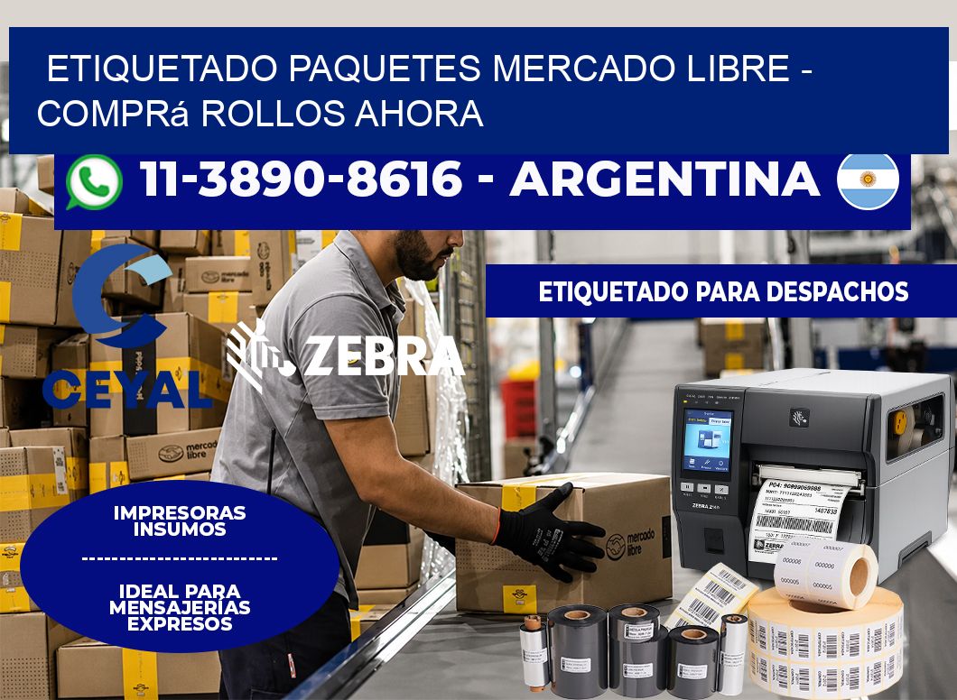 etiquetado paquetes mercado libre - Comprá rollos ahora