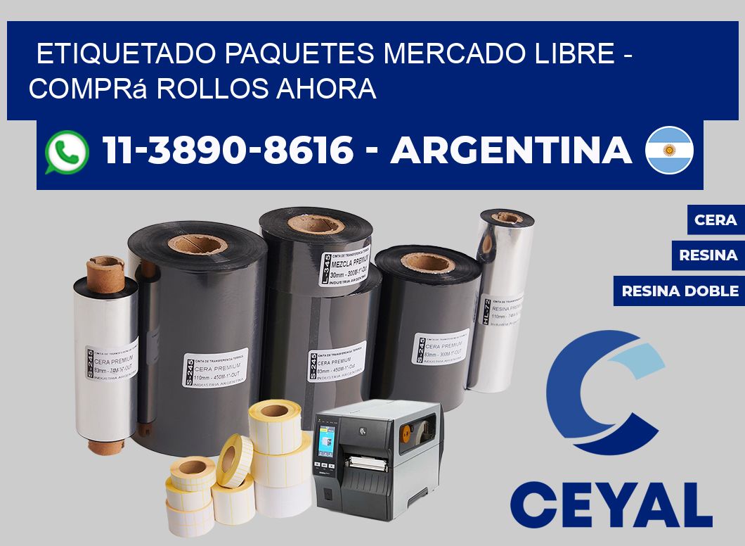 etiquetado paquetes mercado libre - Comprá rollos ahora