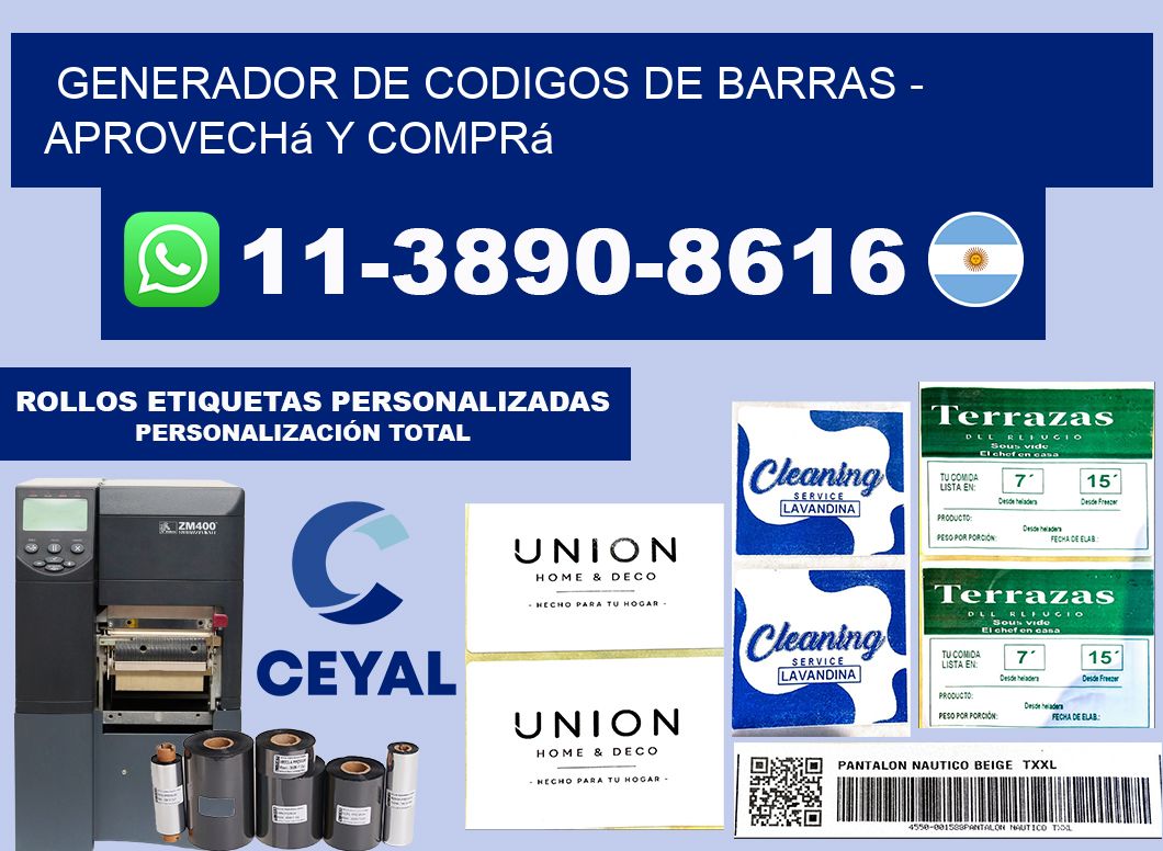 generador de codigos de barras - Aprovechá y comprá