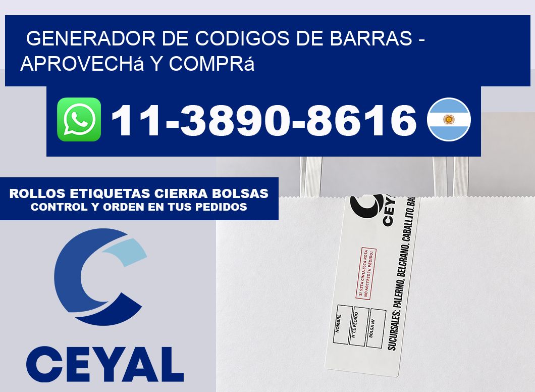 generador de codigos de barras - Aprovechá y comprá