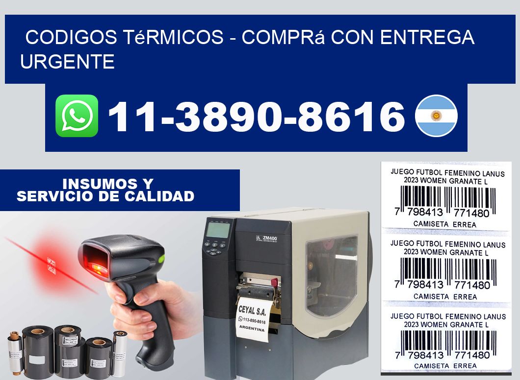 Codigos térmicos - Comprá con entrega urgente