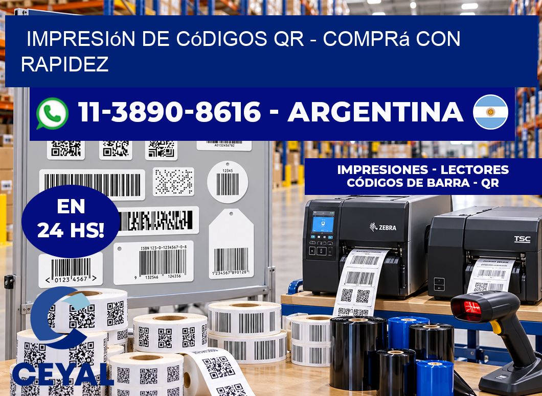 Impresión de Códigos QR - Comprá con rapidez