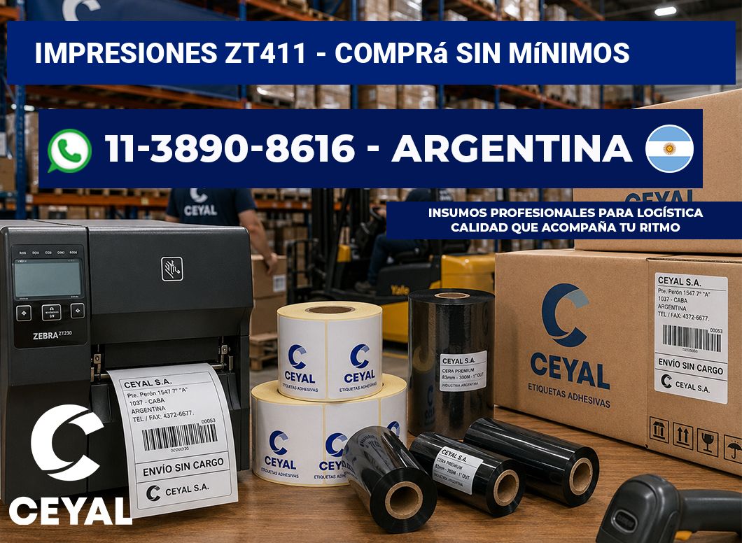 Impresiones ZT411 – Comprá sin mínimos