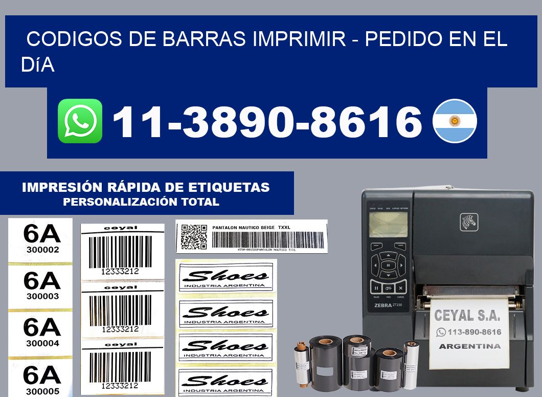codigos de barras imprimir - Pedido en el día