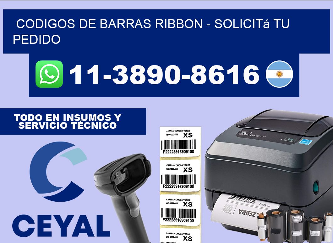 codigos de barras ribbon - Solicitá tu pedido