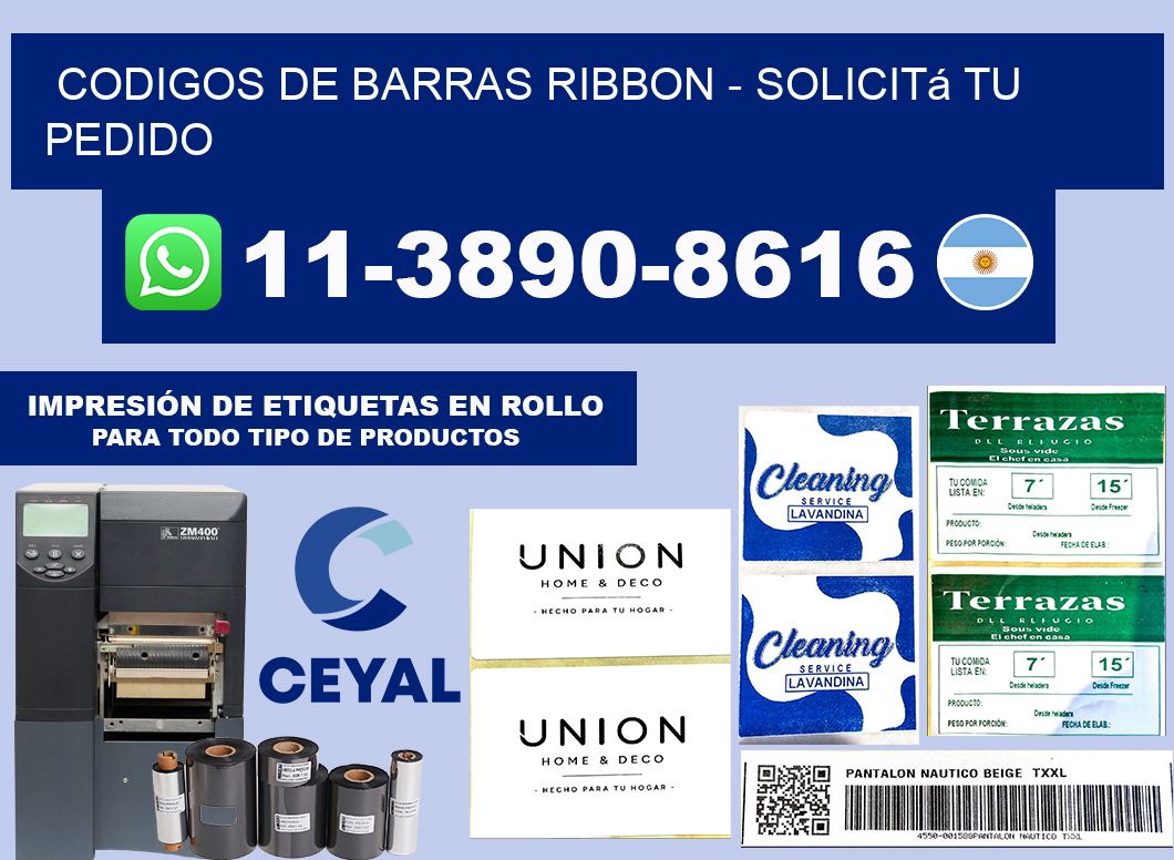 codigos de barras ribbon - Solicitá tu pedido
