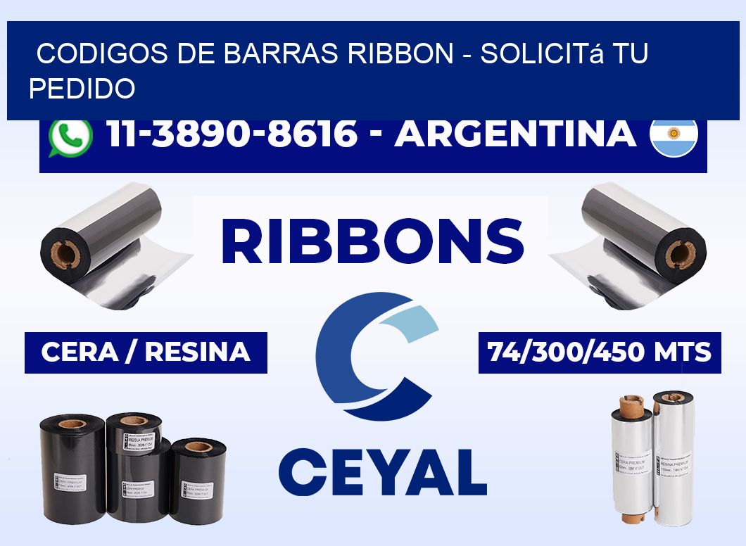 codigos de barras ribbon - Solicitá tu pedido