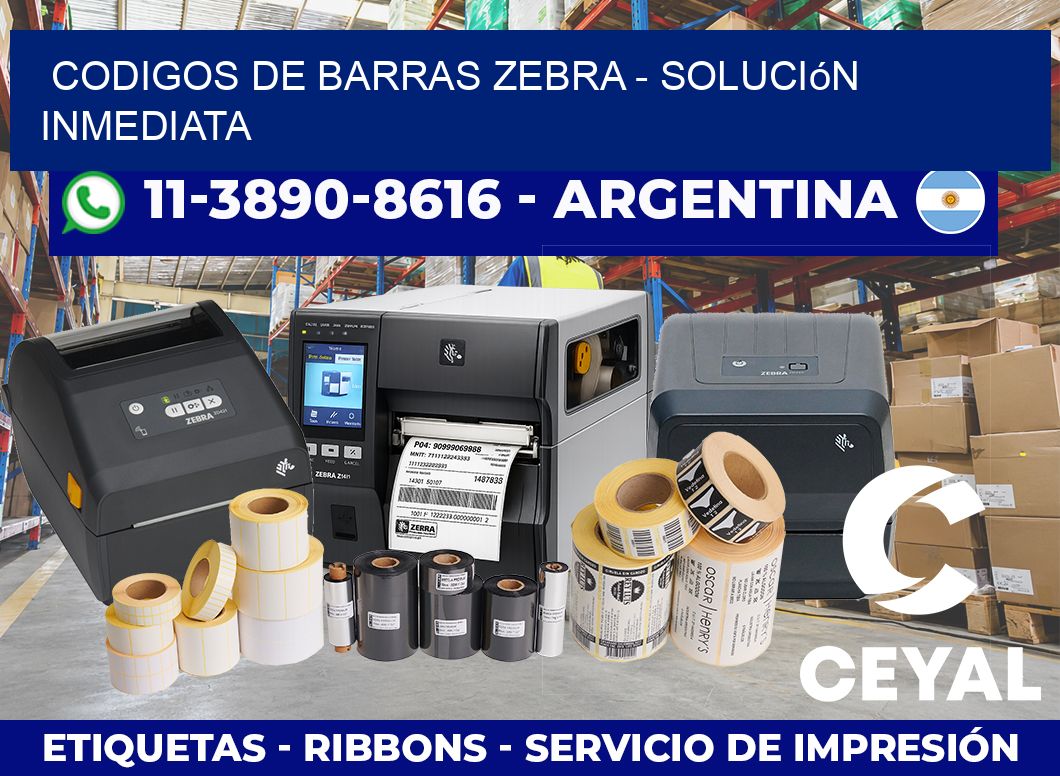 codigos de barras zebra - Solución inmediata