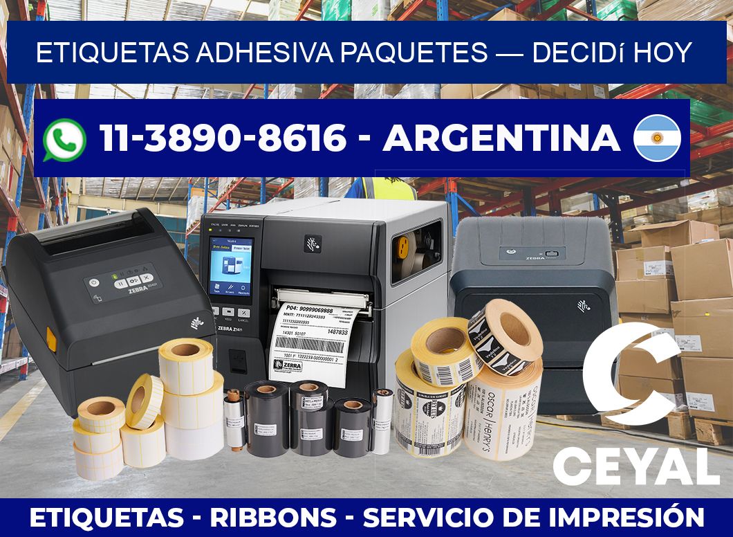 etiquetas adhesiva paquetes — Decidí hoy