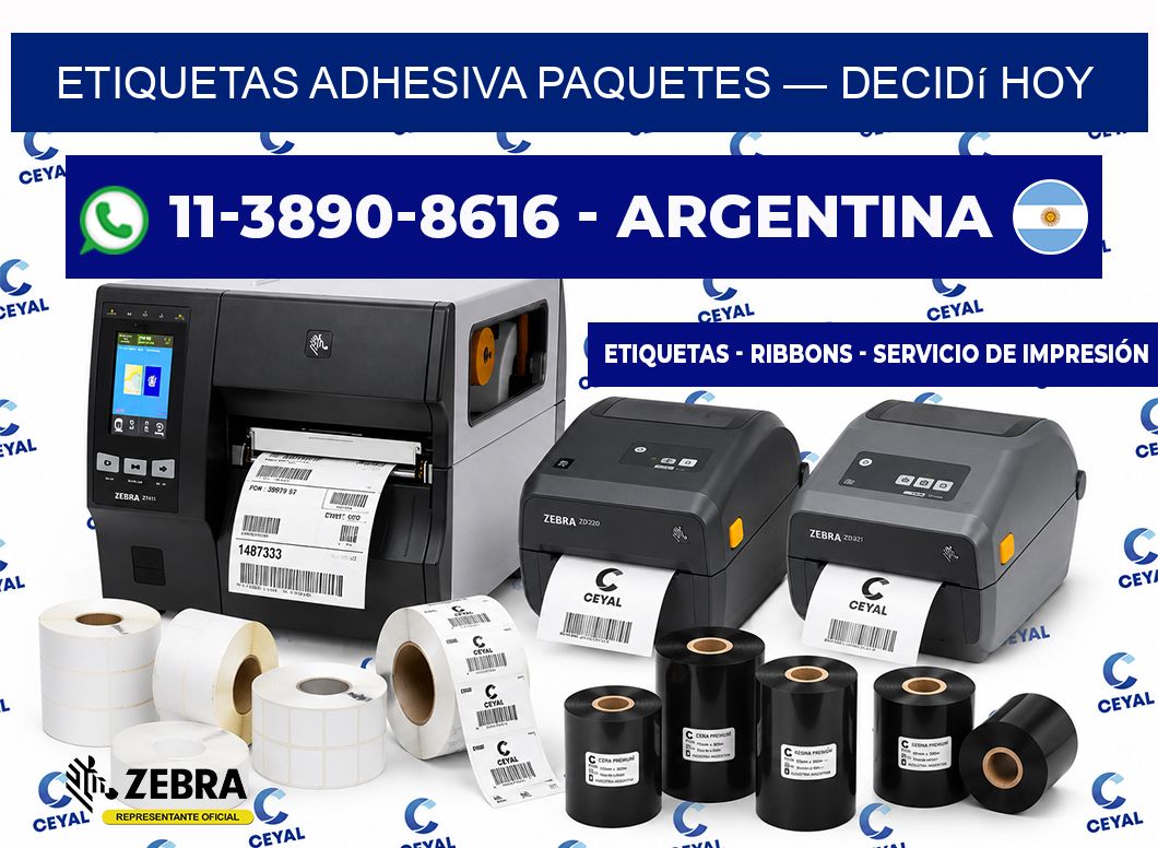 etiquetas adhesiva paquetes — Decidí hoy