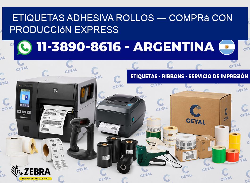 etiquetas adhesiva rollos — Comprá con producción express